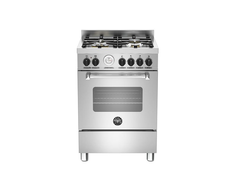 60 cm 4-burner electric oven - Stainless Steel